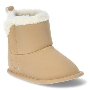 Carter's Child of Mine Tan Faux Fur Trim Boots Baby Girl 0-3 MONTHS NEW